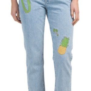 🌸⭐️hidden vintage jeans embroidered pineapple